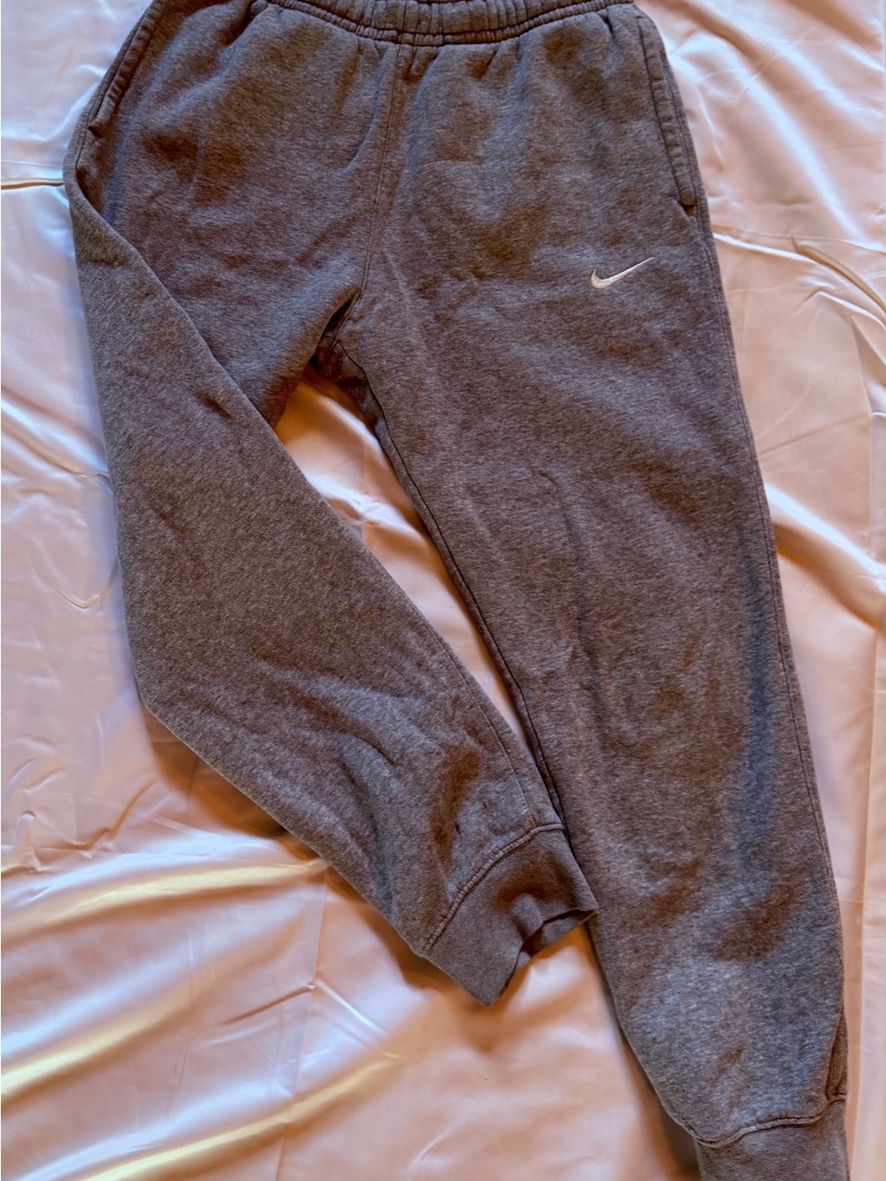 Nike Gray Men's Fleece Joggers with Swoosh